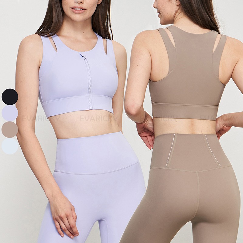 Bóng khóa cố định có khóa kéo áo ngực thể thao